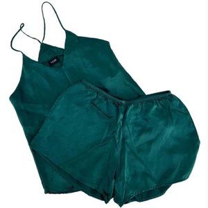 NOIRI Two Piece Silk Set In Teal